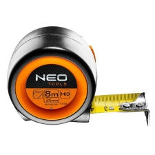 Neo mérőszalag, acél, 8 m x 25mm,autómata retesz, mágneses mérőműszer