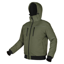 Neo Tools 81-579-S Szigetelt kabát kapucnival OUTDOOR, zöld, méret S munkaruha