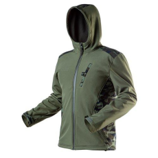 Neo Tools Munkadzseki, softshell, víz- és szélálló kapucnis, terepmintás, CAMO, vízáll.:5000mm, légáter.:3000g/m2/24h, XXL (81-553-XXL)