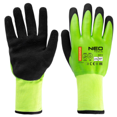 Neo Tools Munkakesztyű, AquaWinter, hőszigetelt, vízálló, dupla latex bevonatú poliészter, 11