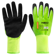 Neo Tools Munkakesztyű, AquaWinter, hőszigetelt, vízálló, dupla latex bevonatú poliészter, 8