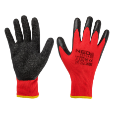 Neo Tools Munkakesztyű, latexbevonatú poliészter, 3121X, 10, Rendelési egység: 12db