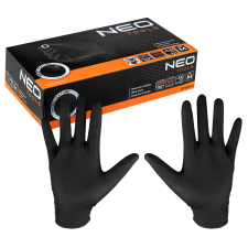 Neo Tools Munkakesztyű, perforált nitril, fekete, 100db, M (97-691-M) védőkesztyű