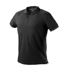 Neo Tools Munkavédelmi póló, galléros, DENIM, fekete, pique, 100% pamut, 196g/m2, S munkaruha