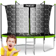 NEOSPORT Neo-Sport belső hálós Trambulin létrával 252cm - Zöld trambulin szett