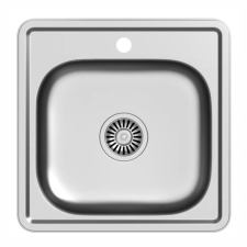 Nero Acél mosogatótálca Nero Italia 4848B + szifon (48 x 48 cm) mosogatótálca