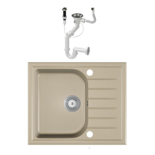 Nero AL-585B Gránit Mosogató + dugóemelő (bézs) mosogatótálca