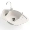 Nero Compact Sarok Gránit Mosogató Szett - 90cm