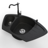 Nero Gránit mosogató NERO Compact + Vintage csaptelep + adagoló (fekete)