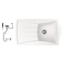 Nero Gránit mosogatótálca NERO Venezia + dugókiemelő (fehér) mosogatótálca