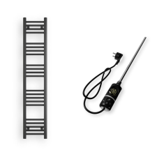 Nero Italia Fekete Törölközőszárító Radiátor - 30x150 cm, Elektromos fűtőtest, radiátor