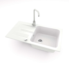 Nero Italia Gránit Mosogató szett - Fehér - 77,5x43,5 cm mosogatótálca