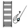 Nero Törölközőszárító radiátor elektromos fűtőpatronnal 60 x 180 cm - Nero Italia S-600W (fekete)