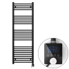 Nero Welland Lux fekete elektromos törölközőszárító design radiátor 500 x 1500mm digitális termosztáttal | Készletről gyors kiszállítással. ES+AF