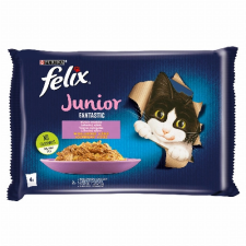 Nestlé hungária kft Felix Fantastic Junior Csirkével/Lazaccal aszpikban nedves macskaeledel 4 x 85 g (340 g) macskaeledel