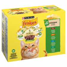 Nestlé Purina Friskies szószban marhával/csirkével/kacsával/báránnyal macskaeledel 12 x 85 g macskaeledel