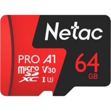 NETAC 64GB P500 Extreme Pro Micro SDHC Memóriakártya + SD adapter (NT02P500PRO-064G-R) memóriakártya