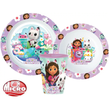 NETFLIX Gabi babaháza étkészlet, micro műanyag szett 260 ml-es pohárral babaétkészlet