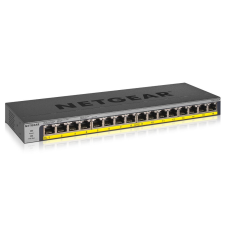 Netgear KapcsolóK Netgear GS116LP-100EUS Fekete RJ-45 x 16 hub és switch