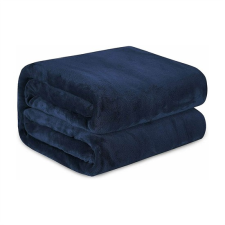 Netshop Kellemes tapintású puha plüss takaró - sötétkék pléd, 200*230cm lakástextília