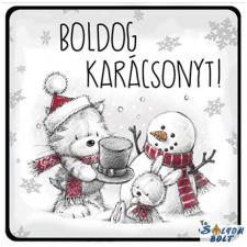 Nevlini Karácsonyi hűtőmágnes, hóember, cica, nyuszi ajándéktárgy