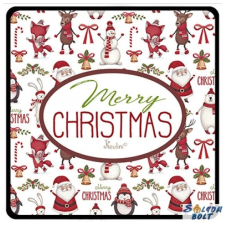 Nevlini Karácsonyi hűtőmágnes, Merry Christmas, apró figurák ajándéktárgy