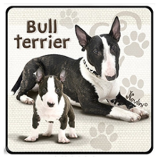 Nevlini Kutyás hűtőmágnes, Bull Terrier ajándéktárgy