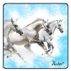 Nevlini Lovas hűtőmágnes, fehér lovak