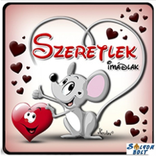Nevlini Szerelmes hűtőmágnes, szeretlek, egérke hűtőmágnes