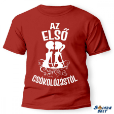 Nevlini Vicces póló több színben, Az első csókolózástól ajándéktárgy