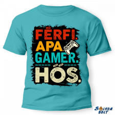 Nevlini vicces póló több színben, férfi apa gamer hős férfi póló