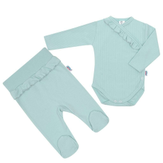 NEW BABY 2-részes baba együttes New Baby Stripes jégkék, vel. 80 (9-12 h)