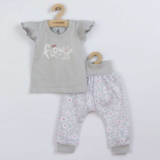 NEW BABY 2-részes pamut együttes New Baby Happy Flower szürke gyerek ruha szett