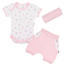 NEW BABY 3-részes nyári pamut együttes New Baby Perfect Summer rózsaszín 12-18 hó (86 cm) gyerek ruha szett