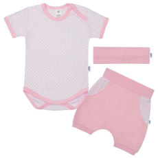 NEW BABY 3-részes nyári pamut együttes New Baby Perfect Summer világos rózsaszín, vel. 92 (18-24 h)