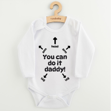 NEW BABY Baba body nyomtatással New Baby You can do it daddy! kombidressz, body
