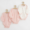NEW BABY Baba body teljes hosszában patentos New Baby Classic II Lány 3db rózsaszín