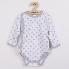 NEW BABY Baba body teljes hosszában patentos New Baby Classic II szürke csillagokkal kombidressz, body