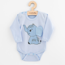 NEW BABY Baba hosszú ujjú body New Baby Happy Elephant blue kombidressz, body