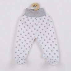 NEW BABY Baba lábfejes nadrág New Baby Classic II szürke csillagokkal