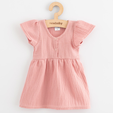NEW BABY Baba muszlin ruha New Baby pink