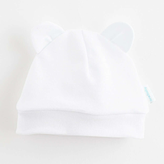 NEW BABY Baba pamut sapka fülekkel New Baby Kids fehér