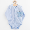 NEW BABY Baba teljes hosszában patentos hosszú ujjú body New Baby Happy Elephant blue