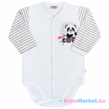 NEW BABY Baba teljes hosszában patentos hosszú ujjú body - New Baby Panda 56 (0-3 h) kombidressz, body