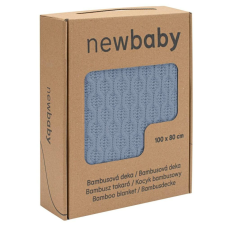 NEW BABY Bambusz kötött takaró New Baby mintával 100x80 cm blue babaágynemű, babapléd