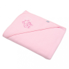 NEW BABY Gyermek frottír törölköző hímzéssel és kapucnival New Baby 100x100 rózsaszín elefánt