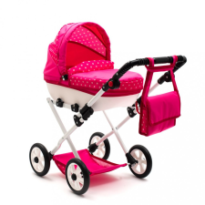 NEW BABY Játék babakocsi - New Baby COMFORT rózsaszín pöttyös játék babakocsi
