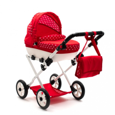 NEW BABY Játékbabakocsi - New Baby COMFORT piros pöttyös játék babakocsi