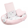 NEW BABY Luxus babafészek párnával és paplannal New Baby Minkyből rózsaszín