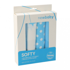 NEW BABY Pamut tetra pelenka New Baby Softy nyomtatott mintával 70 x 70 cm 4 db fehér-türkiz mosható pelenka